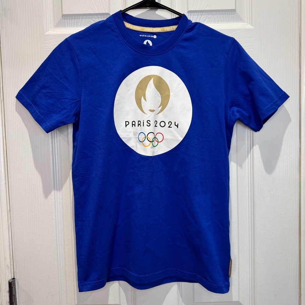 NWOT Olympic Games Paris 2024 Boys 14A Short Sleeve Tee Blue